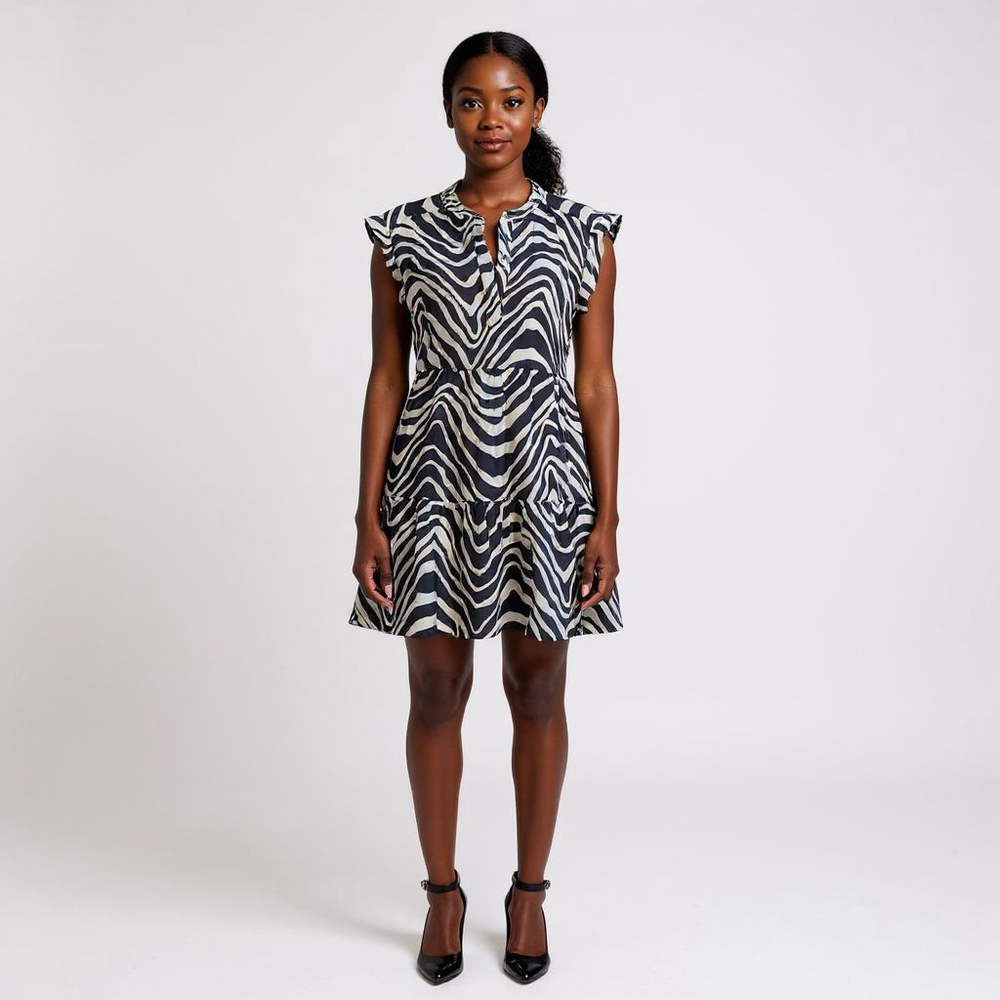 Marie Oliver Lachlan Zebra Striped Dress - XXS